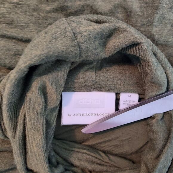 Ett Twa by Anthropologie Coreyell Turtleneck Jersey Dress Size Medium Green - Picture 9 of 14